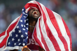 Lyles ran a world-leading 9.83 seconds to win the men’s 100m gold medal, 2023 World Championships